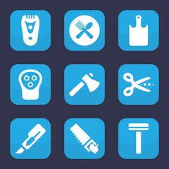 Poster - Set of 9 filled cut icons