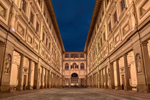 Florence, Tuscany, Italy: The Courtyard Of The Uffizi Gallery