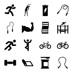 Wall Mural - Set of 16 fitness filled icons