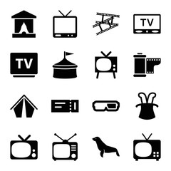 Wall Mural - Set of 16 show filled icons