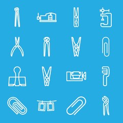 Poster - Set of 16 clamp outline icons