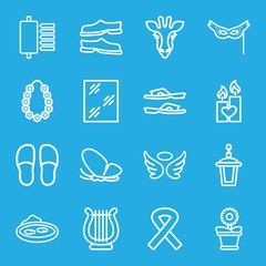 Canvas Print - Set of 16 decorative outline icons