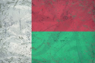 Canvas Print - Madagascar flag texture  on particleboard