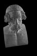 White plaster statue bust of the philosopher Homer