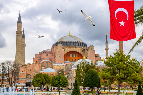Plakat Widok Hagia Sophia w Istanbuł, Turcja.