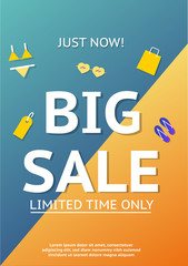 Wall Mural - Sale banner template design.Vector illustration.