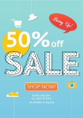 Wall Mural - Sale banner template design.Vector illustration.