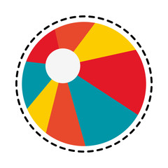 Sticker - beach ball icon image vector illustration design 