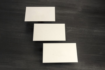 Wall Mural - Thick cardboard business cards, blank for copyspace