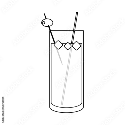 cocktail drink icon over white background. vector illustration Stock