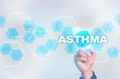 © WrightStudio - Medical doctor drawing asthma on the virtual screen.