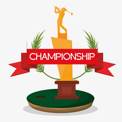 Poster - championship trophy golf banner vector illustration eps 10