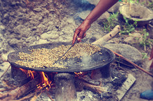 Traditional Ethiopian Coffee Beans Roasting