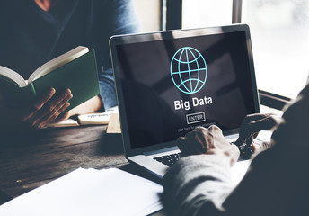Wall Mural - big data information storage system network technology concept