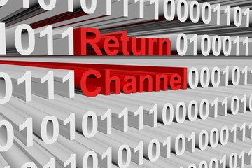 Wall Mural - return channel in the form of binary code, 3d illustration