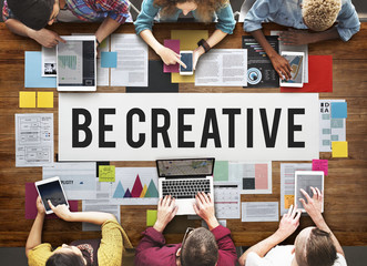 Poster - be creative design imagine innovate invention concept