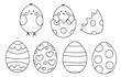 Easter eggs and chicks- coloring page