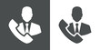 © teracreonte - Icono plano hombre de negocios telefono gris y blanco
