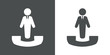 © teracreonte - Icono plano telefono hombre de negocios gris y blanco