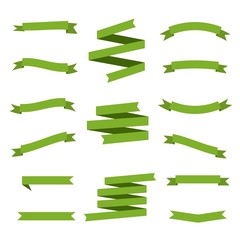 paper banners ribbons in origami style. set of banner ribbon templates for decoration and advertisem