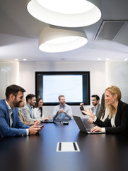 Business people conference in modern meeting room