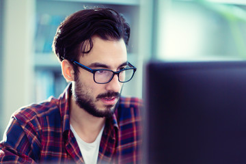 Programmer working at software developement company