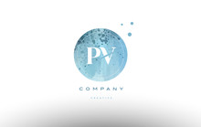 Pv P V  Watercolor Grunge Vintage Alphabet Letter Logo
