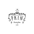 Badge set for small businesses - Spring. The pattern printing plate handmade works written by hand font. It can be used in a corporate style, prints, for your design