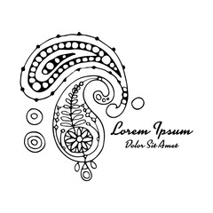 Poster - Paisley ornament, sketch for your design