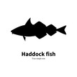 Vector illustration silhouette of haddock fish