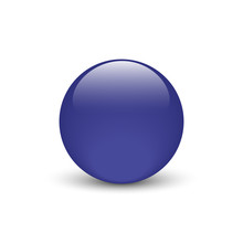 Vector Illustration Of Dark Blue Glass Button For Icon With Shadow
