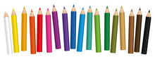 Crayons - Small Colored Pencil Collection Loosely Arranged - Isolated Vector On White Background.