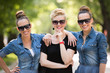© .shock - portrait of three young beautiful woman with sunglasses