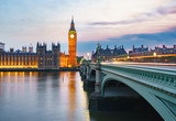 Fototapeta Big Ben - Big Ben and Palace of Westminster at dusk  - London,UK