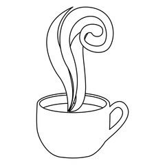 Poster - figure coffee cup with steam, vector ilustraction design image