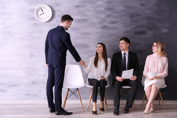 Sticker - Group of people greeting in reception hall