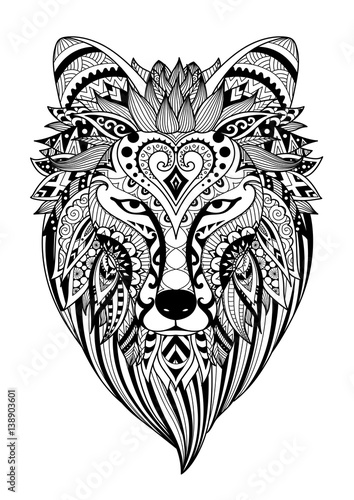 Zendoodle Stylize Of Dire Wolf For Tattoo T Shirt Design Mug