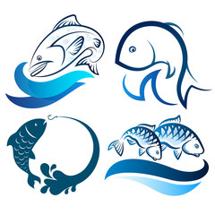 Wall Mural - Fish vector set