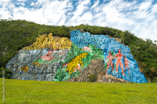 Valley Vinales with famous unusual beautiful colorful picturesque wall in the mo Canvas Print