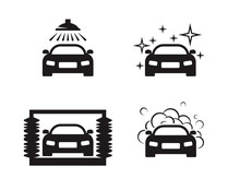Car Wash Icons Set.