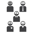 © berzzerker - people and their thoughts, desire, work, brain, characters, thinking, human aspirations, vector image, flat design, black-and-white image
