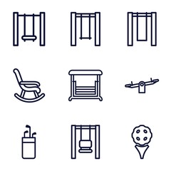 Wall Mural - Set of 9 swing outline icons