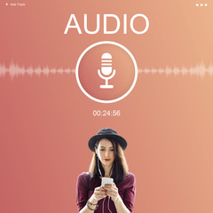 Sticker - Audio Record Application Sound Concept