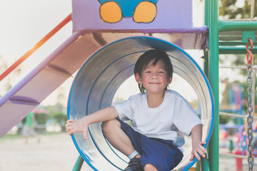 child playing on playground