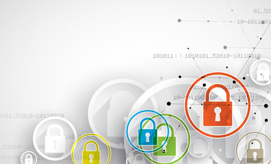 Technology security concept. Modern safety digital background