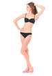 © DenisNata - Sexy young woman posing in a black bikini, isolated on white background