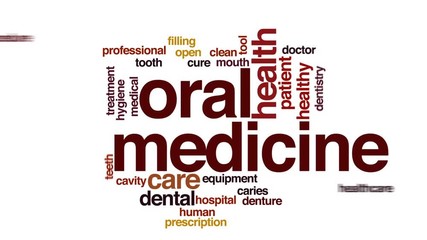 Poster - Oral medicine animated word cloud, text design animation.