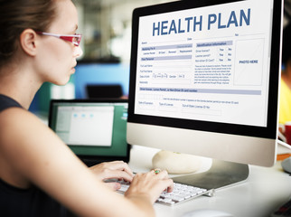 Wall Mural - health plan information examination concept