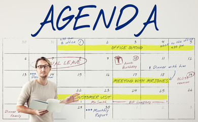 Wall Mural - agenda timetable calendar schedule graphic