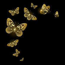 Stylized Gold Butterflies